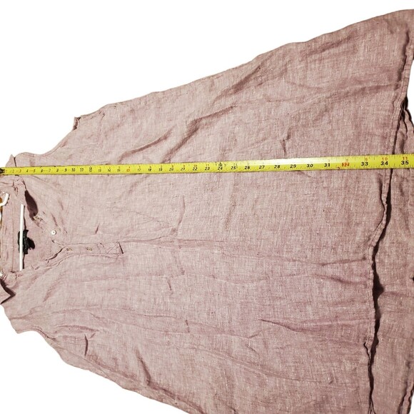 Tahari 100% Linen Sleeveless Henley Tank Large Purple Buttons Relaxed Size 1X - Picture 7 of 9
